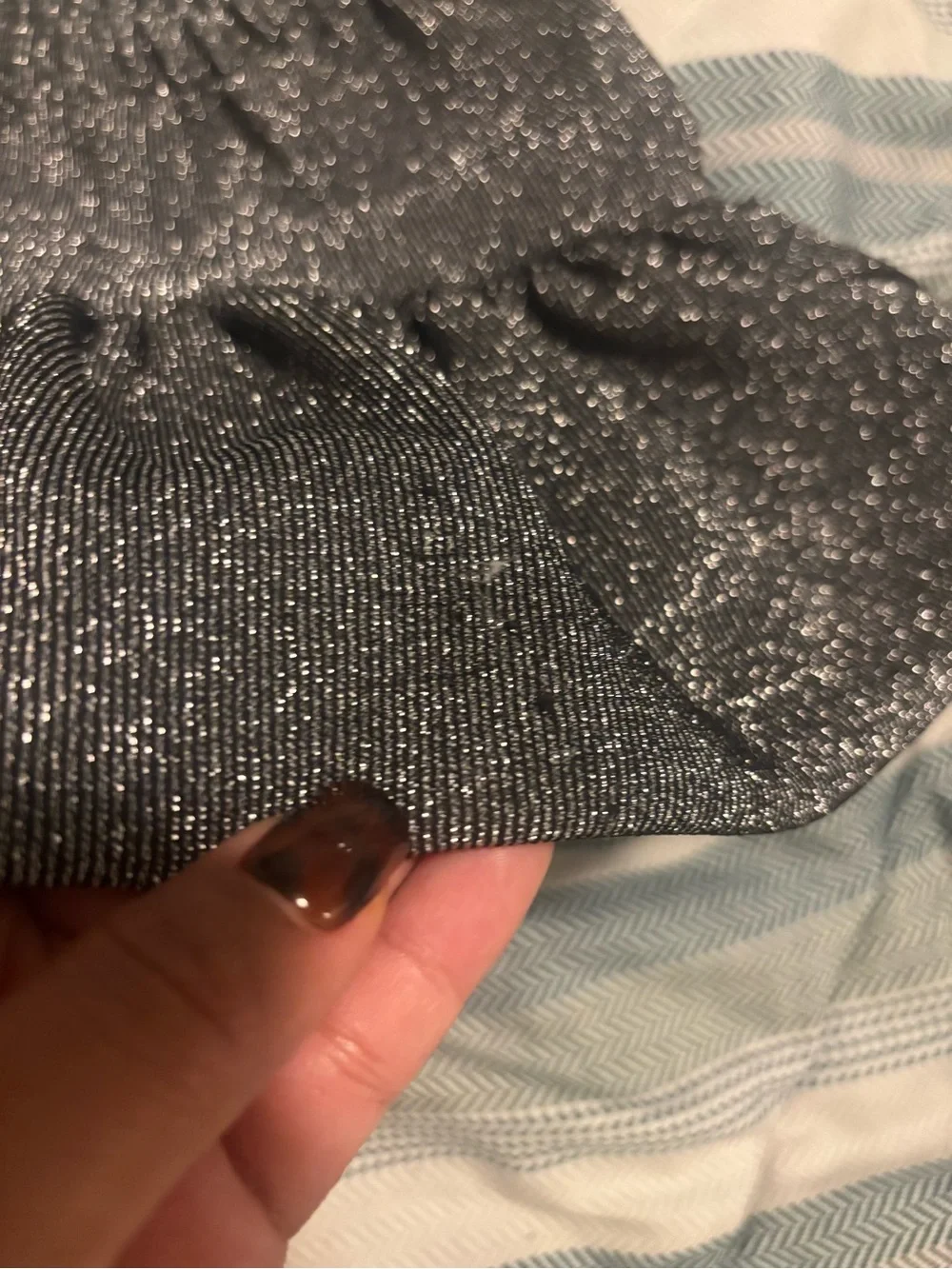 Zara Glitter Ruffle Mini Skirt - Charcoal Silver